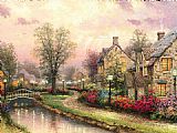 Thomas Kinkade Lamplight Lane painting